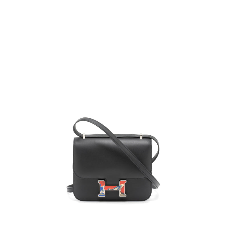 Hermes Constance Mini Marble Lock Swift Black/Multicolour SHW Stamp Z