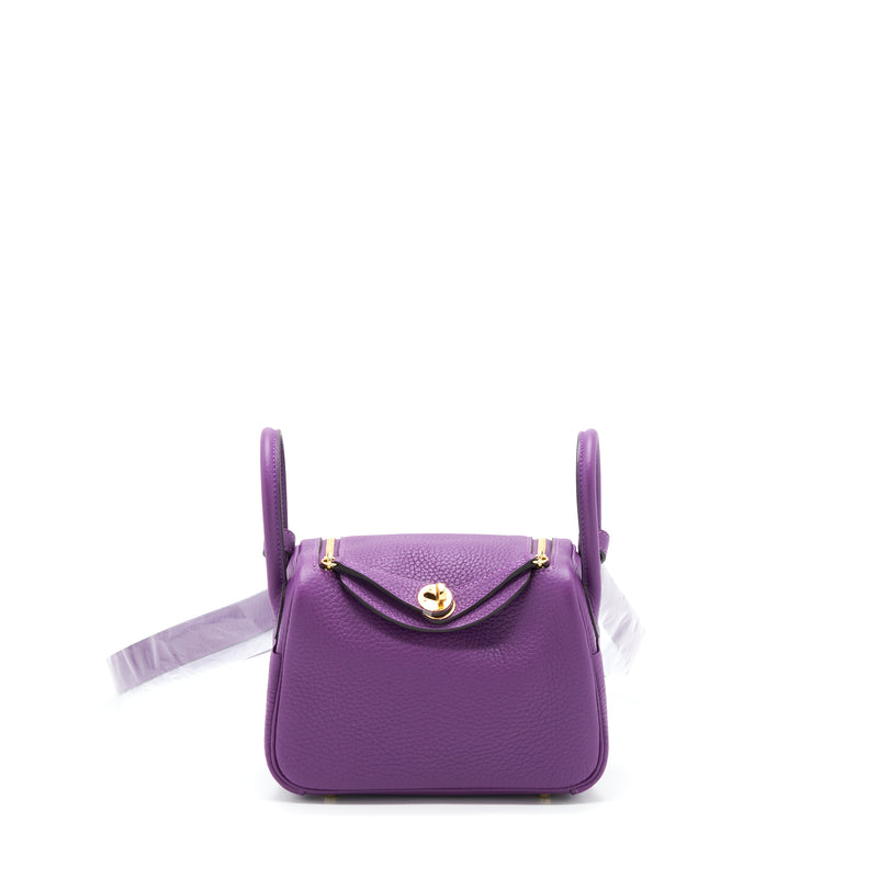 Hermes Mini Lindy Clemence P9 Anemone GHW Stamp Z