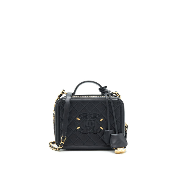 Chanel Cavia Leather Vanity Bag Black GHW