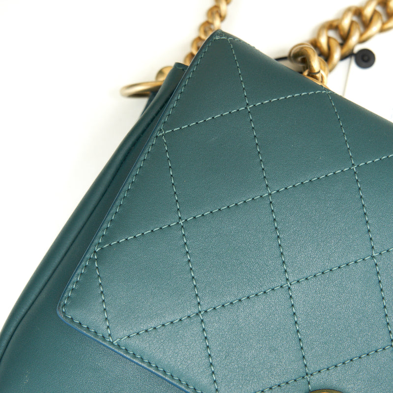 CHANEL FLAP BAG IN DARK TURQUOISE IN GHW