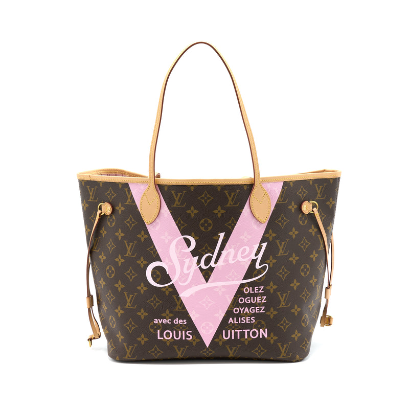 Louis Vuitton Neverfull MM Sydney Limited Edition Monogram Canvas/Pink