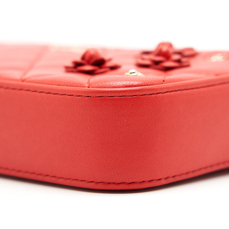 CHANEL RED DOUBLE ZIP WALLET ON CHAIN SPECIAL EDITION IN RED