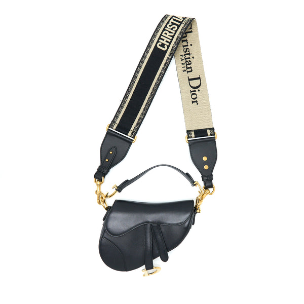 Dior Small Saddle Bag Calfskin Black GHW