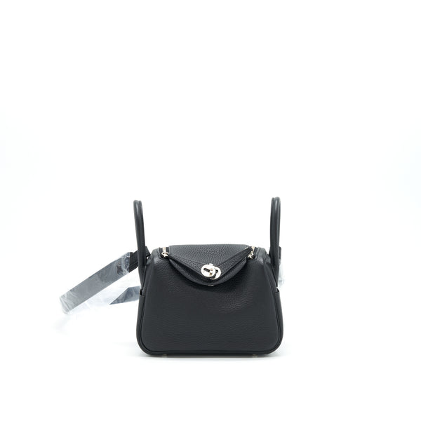 Hermes Mini Lindy Black SHW clemence leather stamp Z