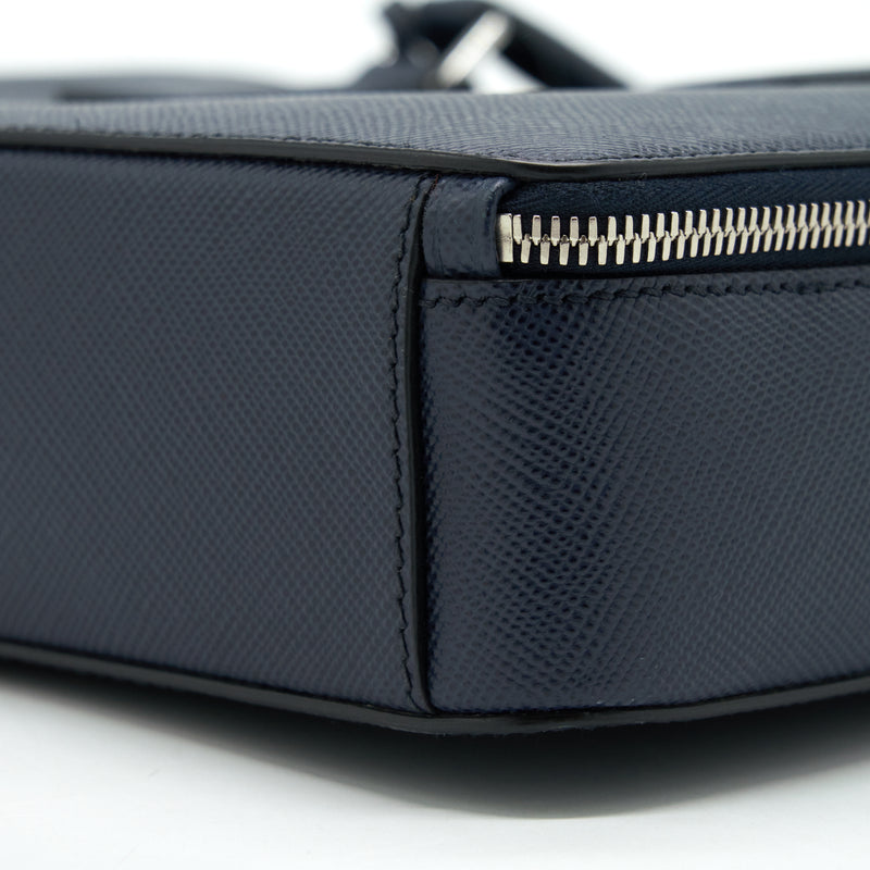 Prada Saffiano Briefcase Navy SHW