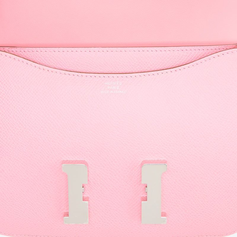 Hermes Mini Constance Epsom 1Q Rose Confetti SHW Stamp Y