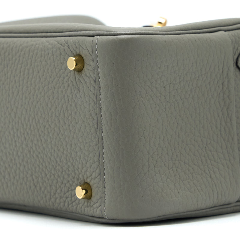 Hermes Mini Lindy Clemence 0L Gris Meyer GHW Stamp U