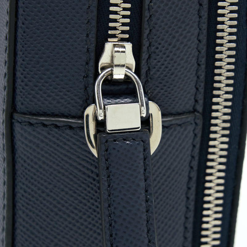 Prada Saffiano Briefcase Navy SHW