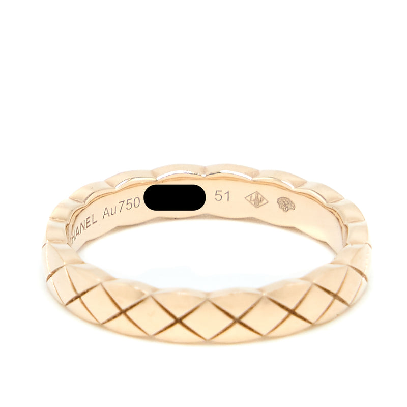 Chanel Size 51 Coco Crush Ring Mini Version Beige Gold