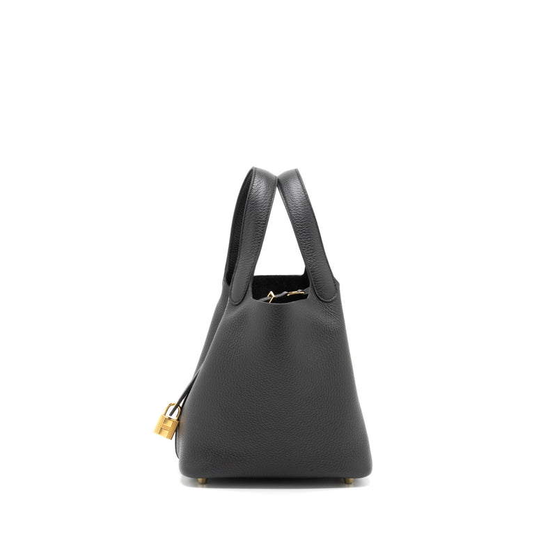 Hermes Picotin 18 Lock Bag Clemence Black GHW Stamp U