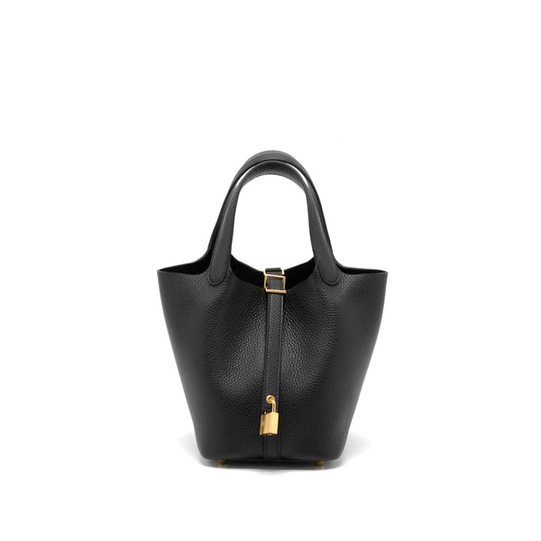 Hermes Picotin 18 Lock Bag Clemence Black GHW Stamp U