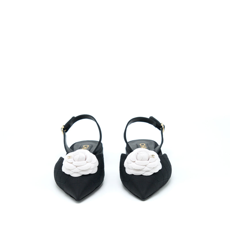 Chanel Size 37C Camellia Flap Sandel Black