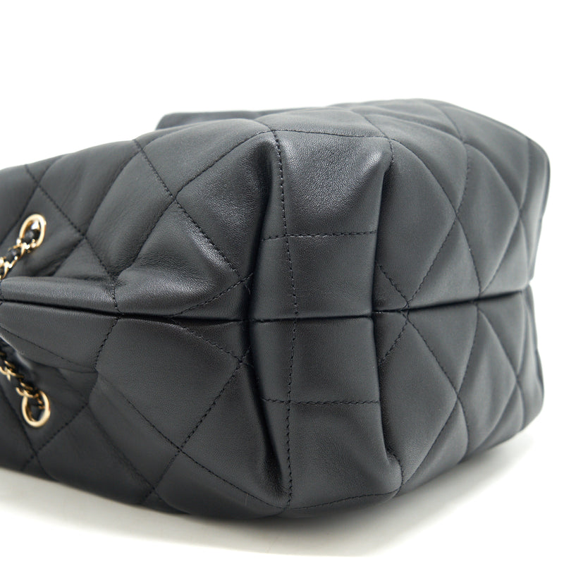 Chanel drawstring Bucket bag Quilted Lambskin Black LGHW