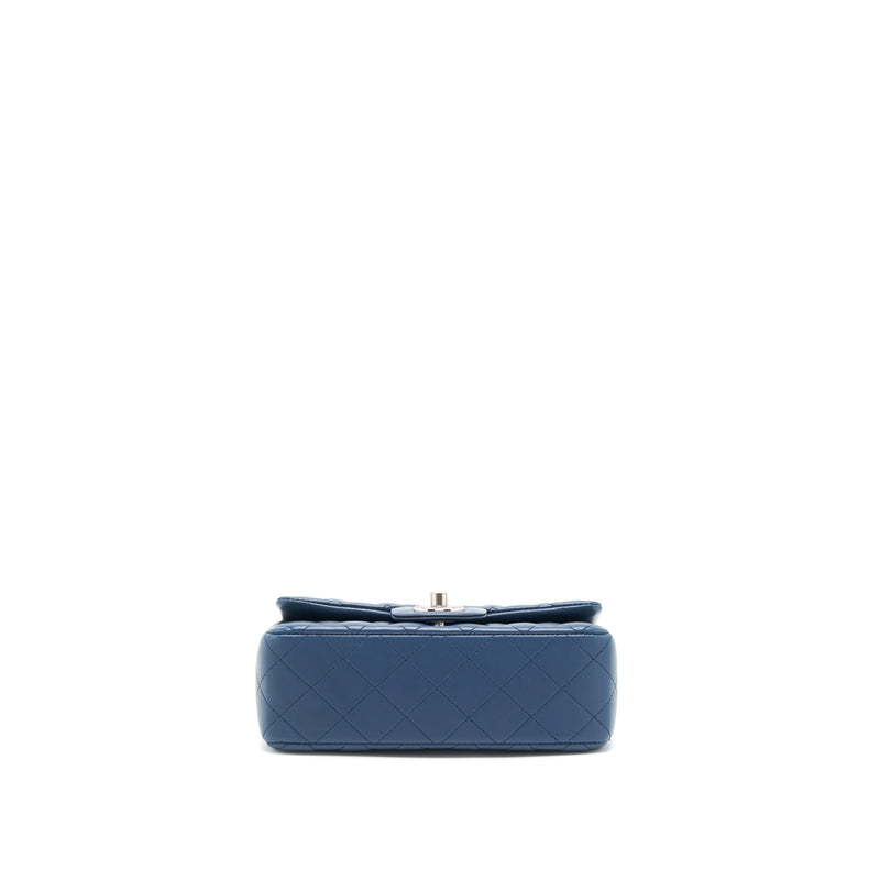 Chanel Mini Rectangular Flap bag Lambskin Blue SHW