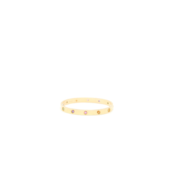 Cartier Size 17 Love Bracelet Multi Gem Rainbow Rose Gold