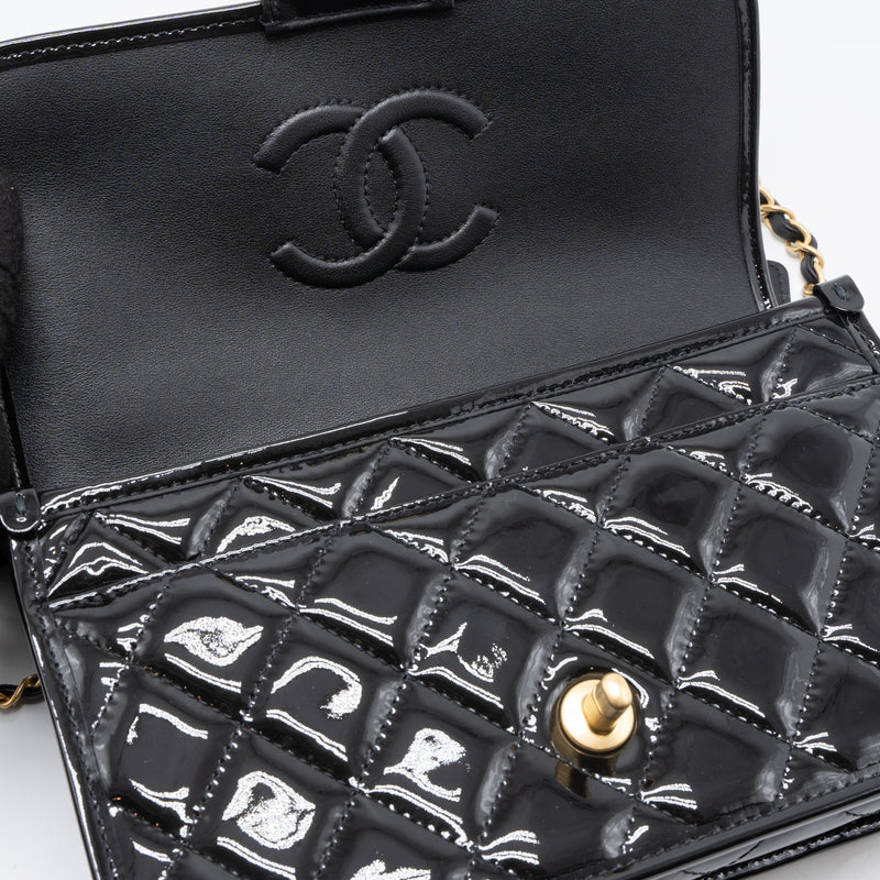 Chanel Black Caviar Leather Brilliant L Yen Wallet