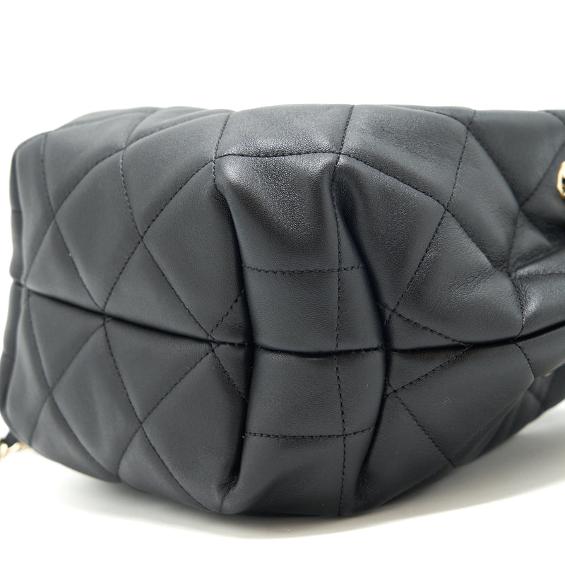 Chanel drawstring Bucket bag Quilted Lambskin Black LGHW