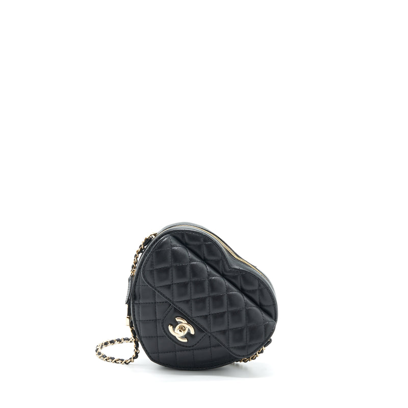 Chanel 22S Heart Bag Lambskin Black LGHW