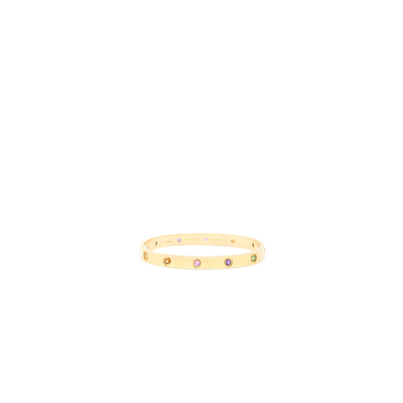 Certified Rainbow Love Bracelet TwoScrews Aquamarine Spinels Sapphire 14K  Gold  Jisha Jewels