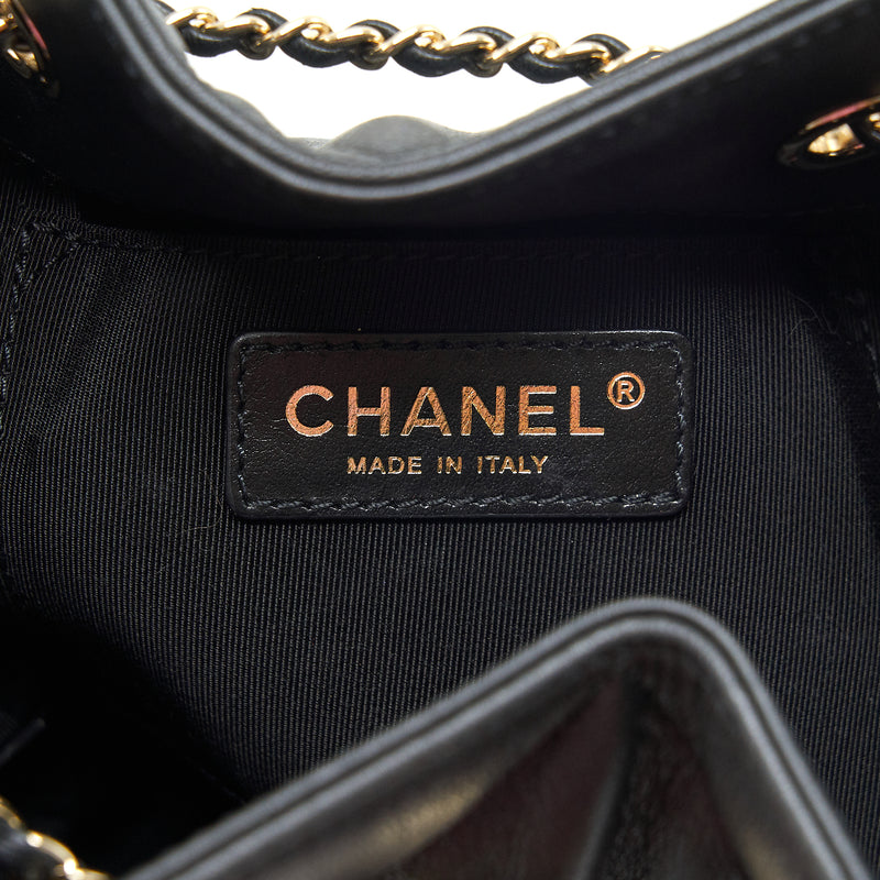 Chanel drawstring Bucket bag Quilted Lambskin Black LGHW