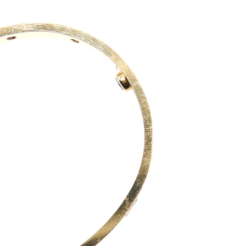 Cartier Size 17 Love Bracelet Multi Gem Rainbow Rose Gold