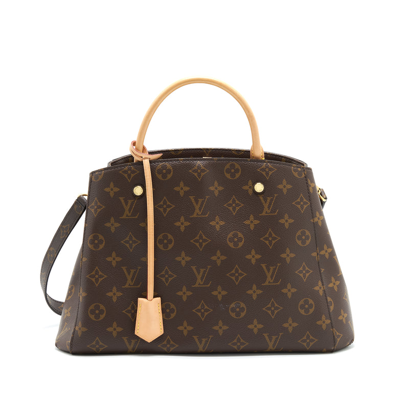 Louis Vuitton - Authenticated Montaigne Handbag - Leather Black for Women, Good Condition