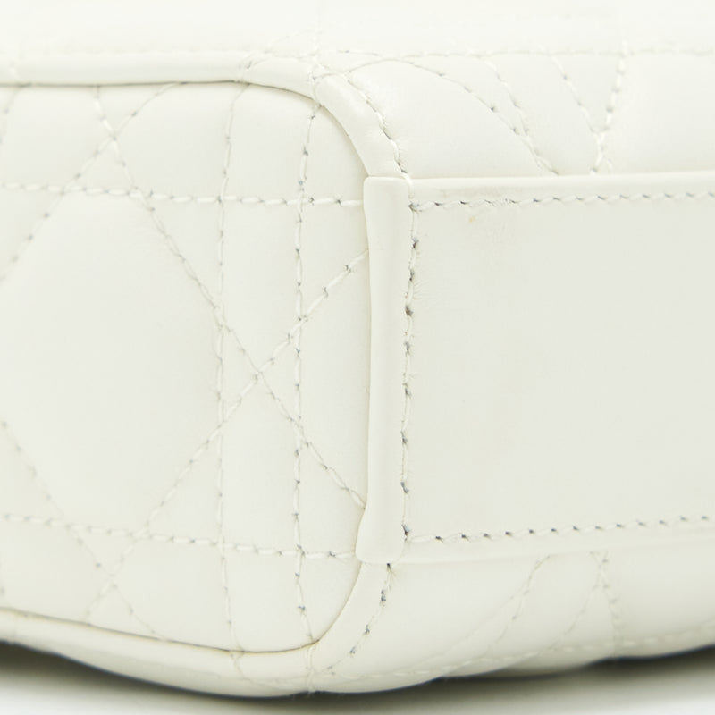 Dior Lady D-Joy Bag Latte Cannage Lambskin White LGHW