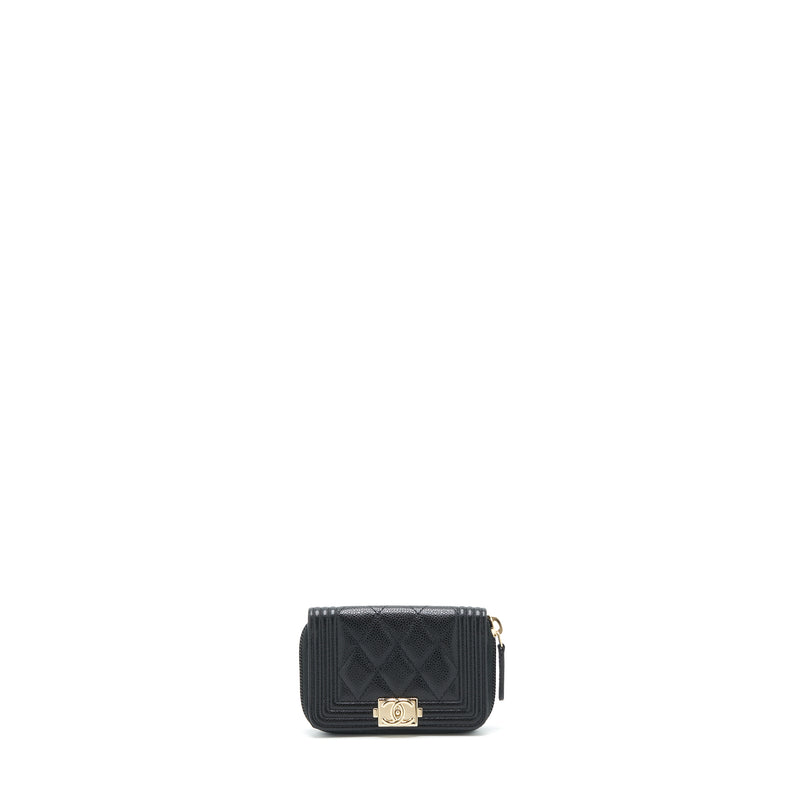 Chanel Classic Boy Zip Cardholder Caviar Black LGHW