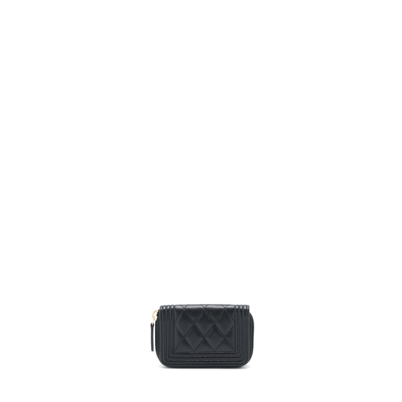 Chanel Classic Boy Zip Cardholder Caviar Black LGHW