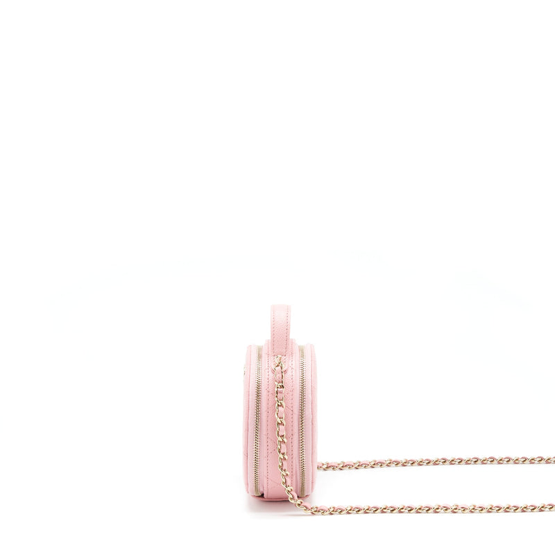 Chanel 22C Mini Round Purse Vanity Caviar Light Pink LGHW