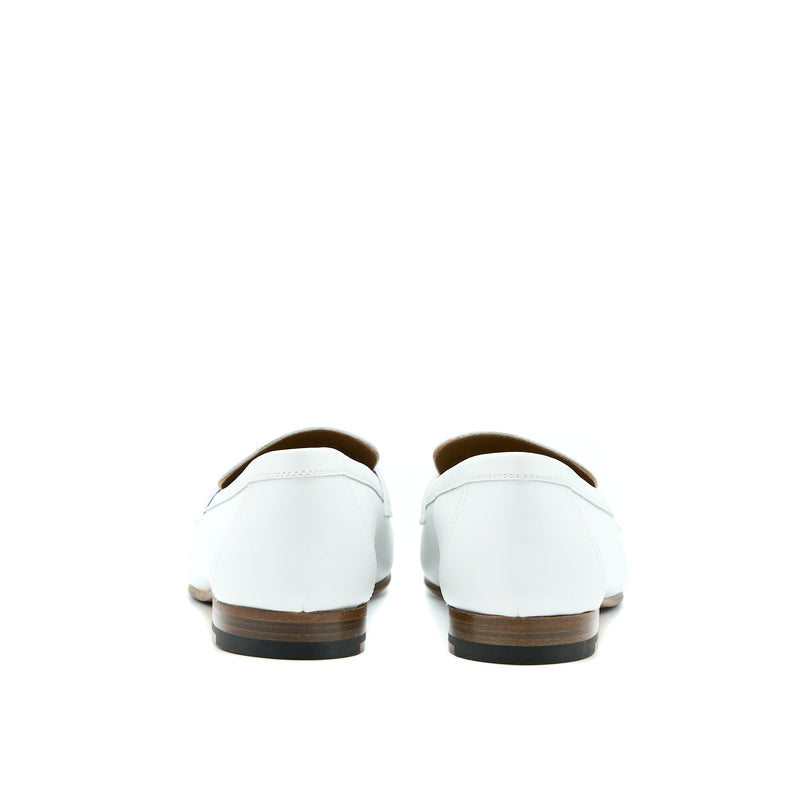Hermes Size 37.5 Paris Loafer White RGHW