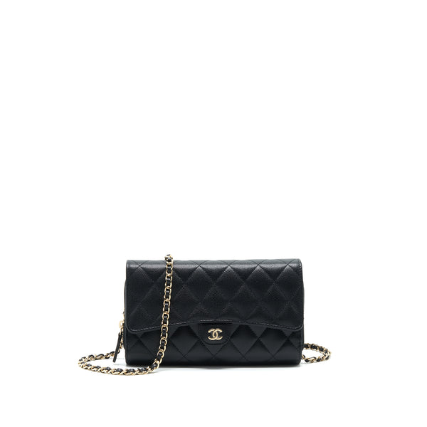 Chanel Classic Medium Double Flap 21A Gray/Grey Quilted Caviar with light  gold hardware