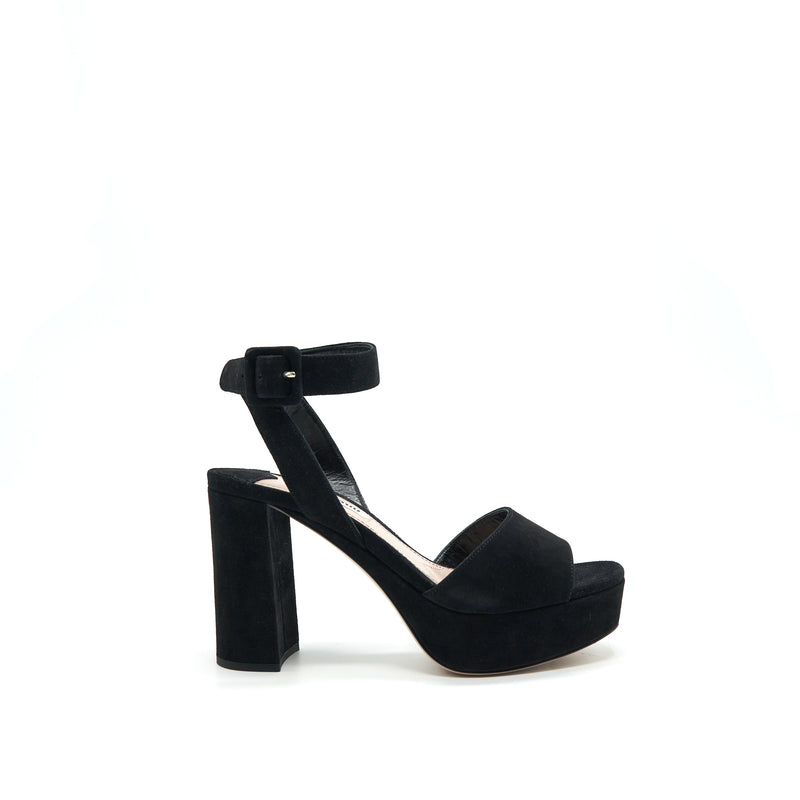 Miumiu size36 suede Leather high Heel Sandal black