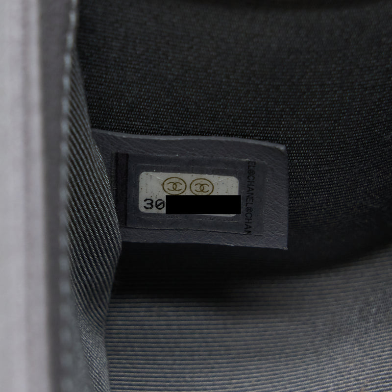 Chanel Small Boy Bag Caviar Grey LGHW