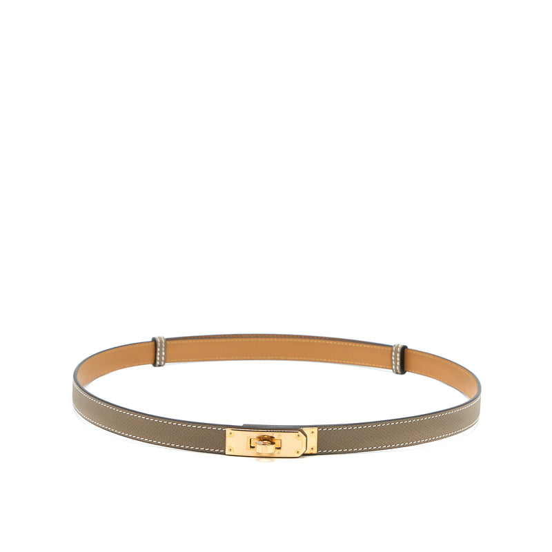 Hermes Classic Kelly Belt Epsom Etoupe GHW Stamp Z