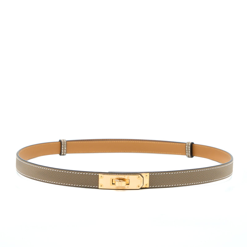 Hermes Classic Kelly Belt Epsom Etoupe GHW Stamp Z