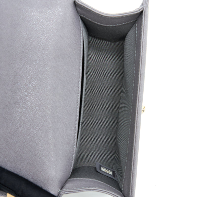 Chanel Small Boy Bag Caviar Grey LGHW