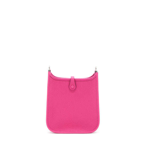 Hermes Mini Evelyne Clemence Rose Shocking SHW Stamp U