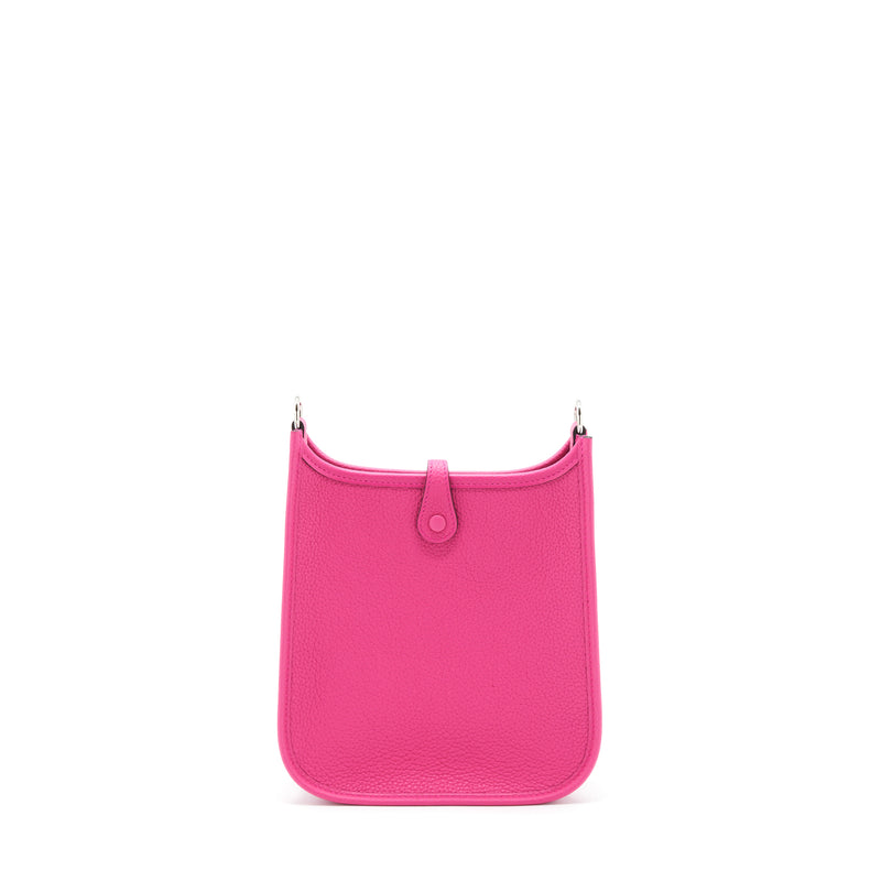 Hermes Mini Evelyne Clemence Rose Shocking SHW Stamp U