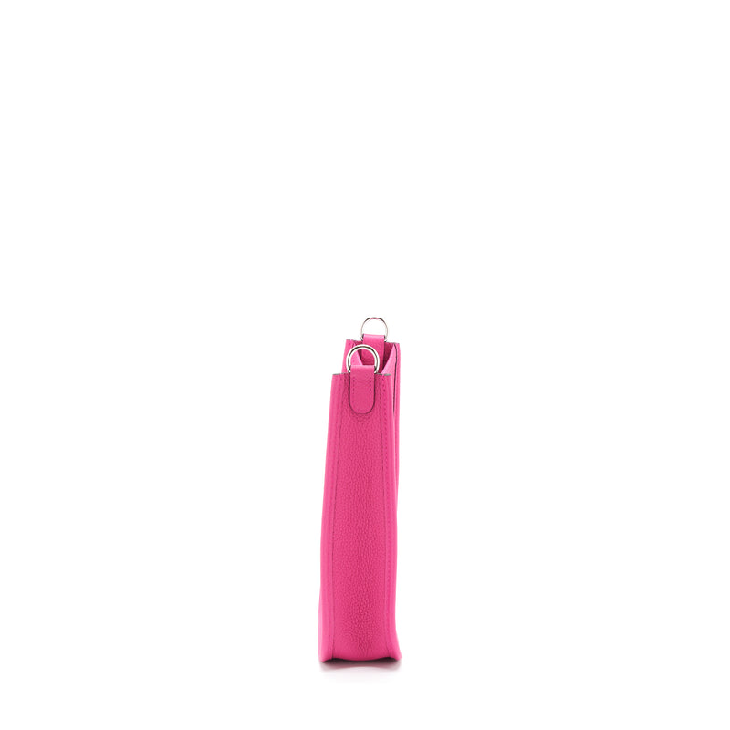 Hermes Mini Evelyne Clemence Rose Shocking SHW Stamp U