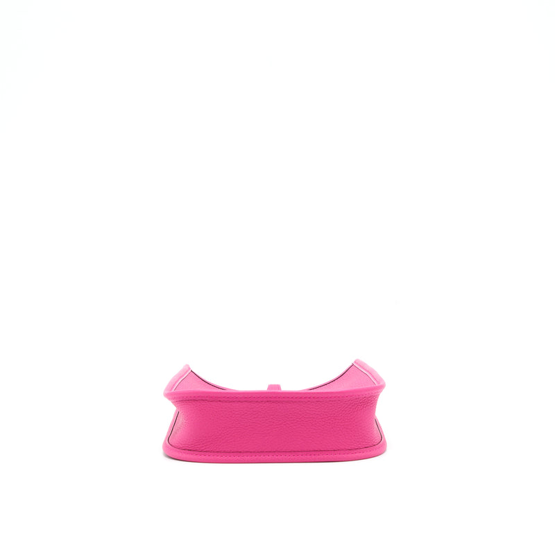 Hermes Mini Evelyne Clemence Rose Shocking SHW Stamp U