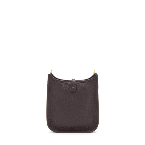 Hermes Mini Evelyne Clemence Rouge Sellier, With Multicolour Strap GHW Stamp U