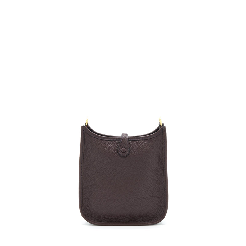 Hermes Mini Evelyne Clemence Rouge Sellier, With Multicolour Strap GHW Stamp U