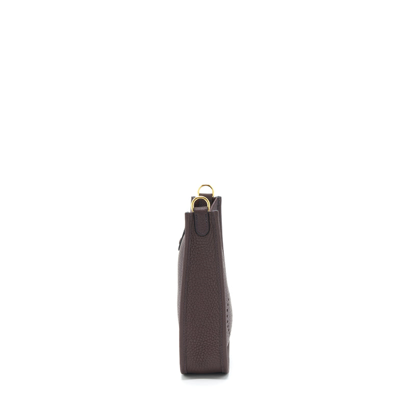 Hermes Mini Evelyne Clemence Rouge Sellier, With Multicolour Strap GHW Stamp U