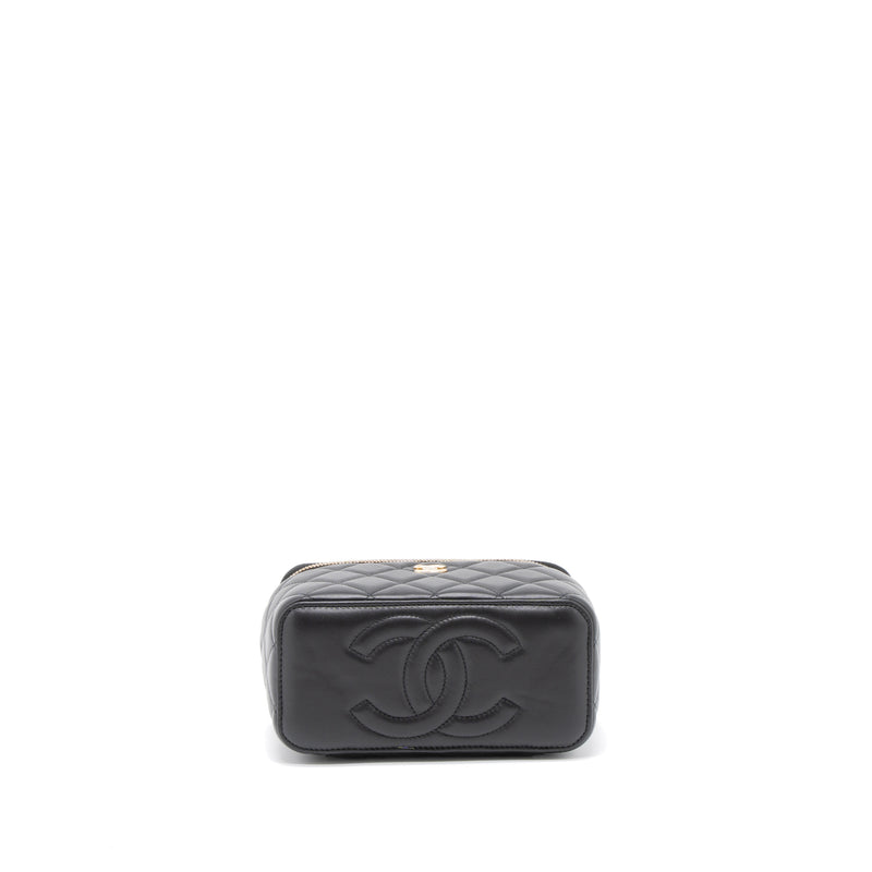 Chanel 23C Pearl Crush Long Vanity Lambskin Black Brushed GHW (Microchip)