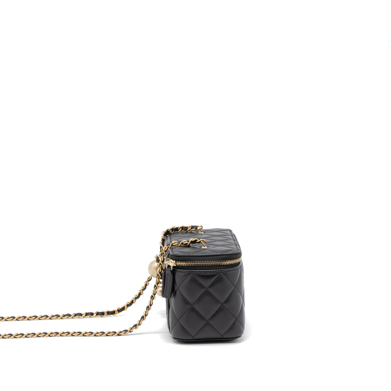 CHANEL Lambskin Quilted Pearl Crush Mini Vanity Case With Chain