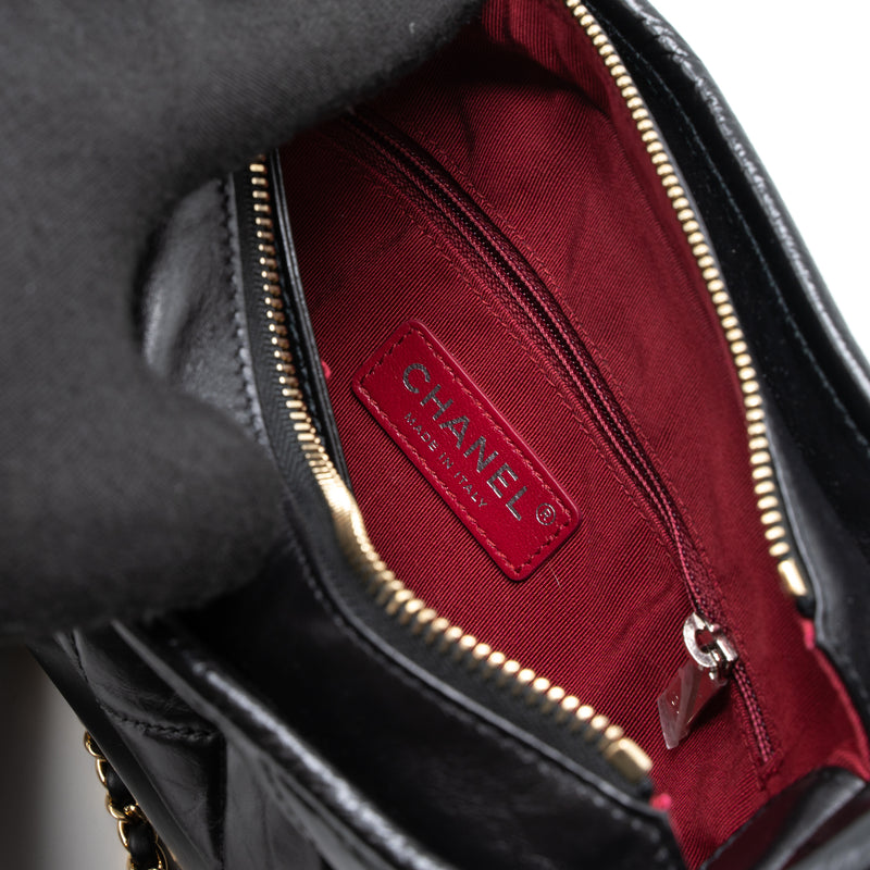 Chanel Small Gabrielle Hobo Bag Aged Calfskin Black Multicolour Hardware
