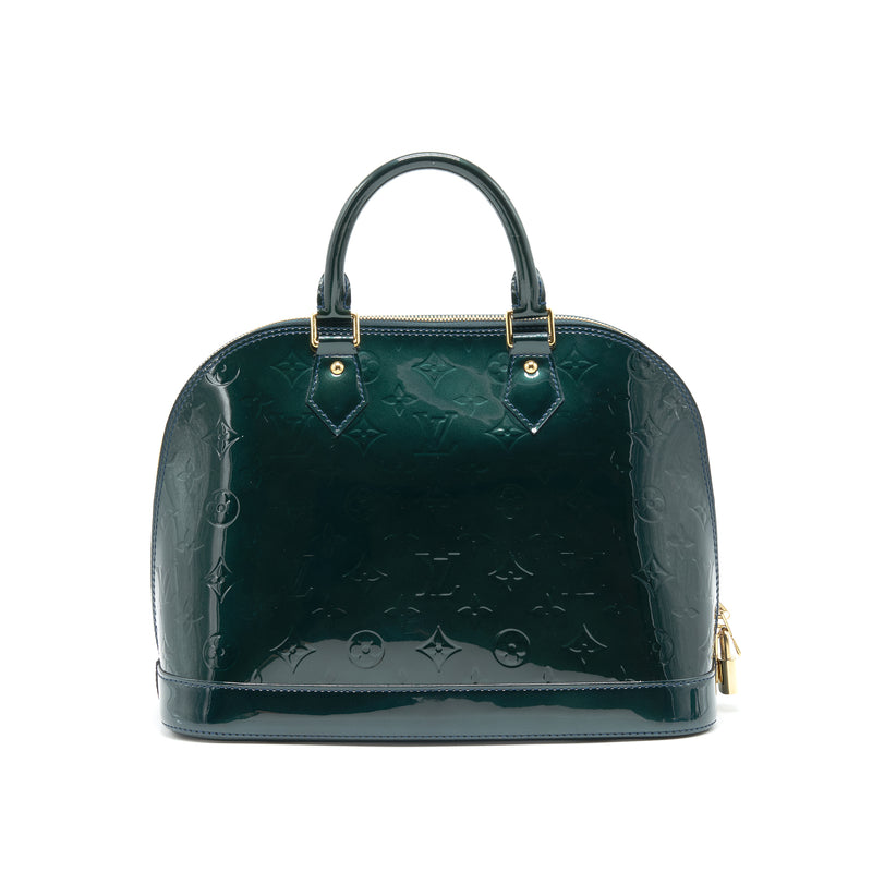 Louis Vuitton Alma Pm In Patent Forrest Green