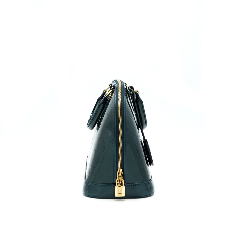 Louis Vuitton Alma Pm In Patent Forrest Green