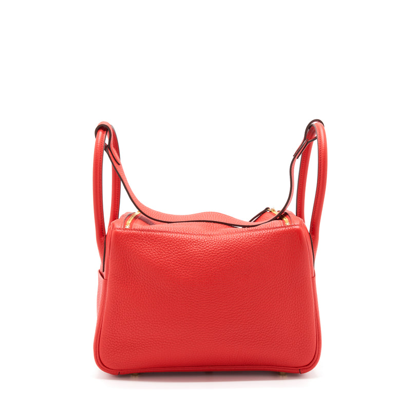 Hermes Lindy 26 Clemence Rouge De Coeur GHW Stamp D